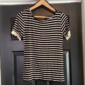 Loveappella a proper shirt with lace arm detail